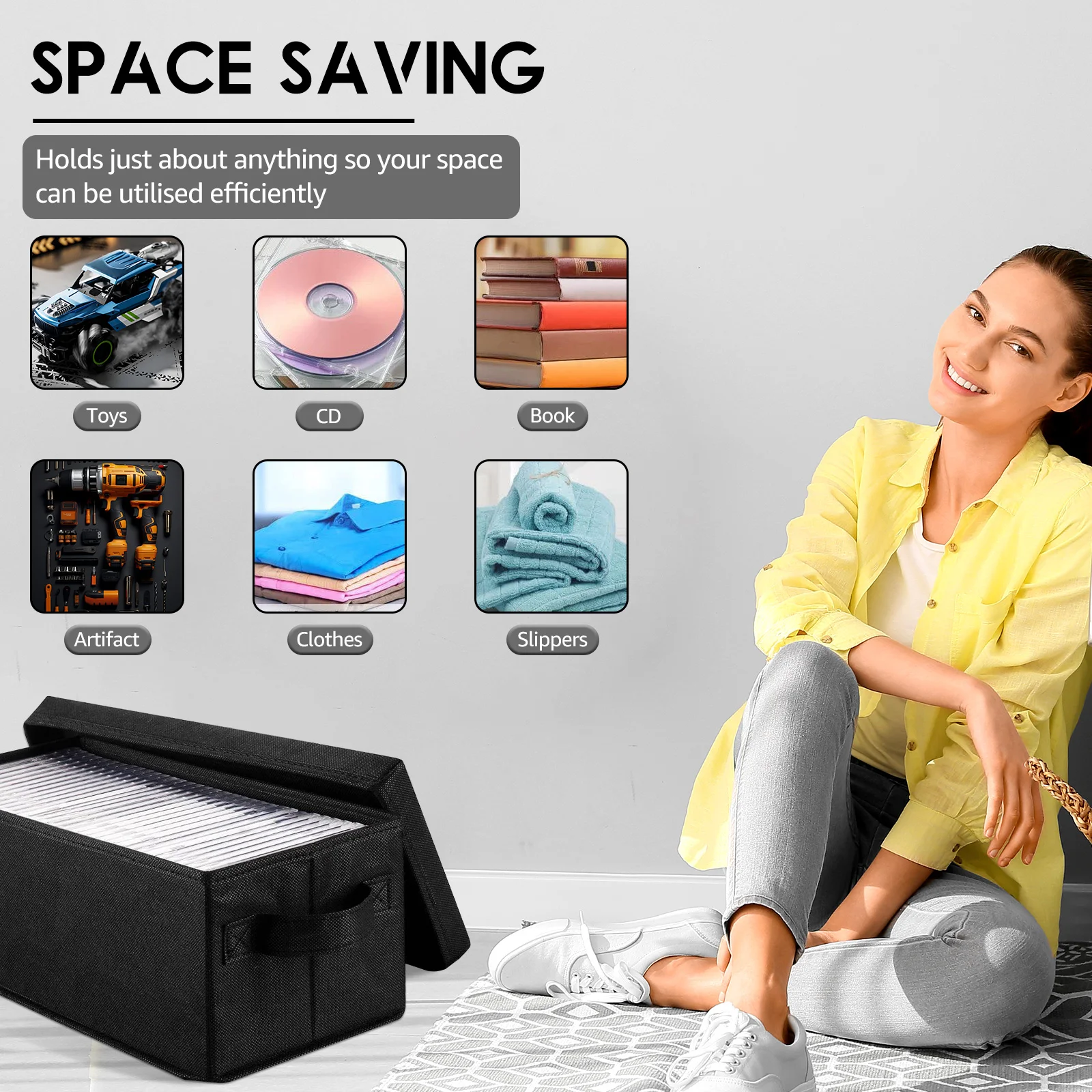 2/3/4Pcs DVD Storage Box Nonwoven Fabric CD Organizer Case with Lid Dustproof Disc Holder Box Foldable CD Storage Container New 5