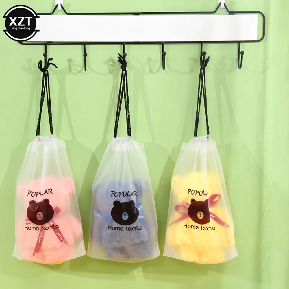Coral Velvet Fleece Bear Hand Towel With Bag Absorbent Face Hand Towel Wedding Business Holiday Gifts Bathroom 30x30cm hand towels face towels