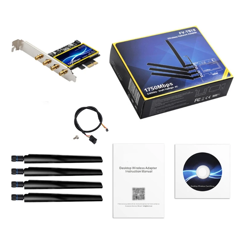 

Bluetooth-совместимая беспроводная сетевая карта PCI-e BCM94360CD WiFi-приемник 1750 Мбит/с адаптер PCIe Wi-Fi