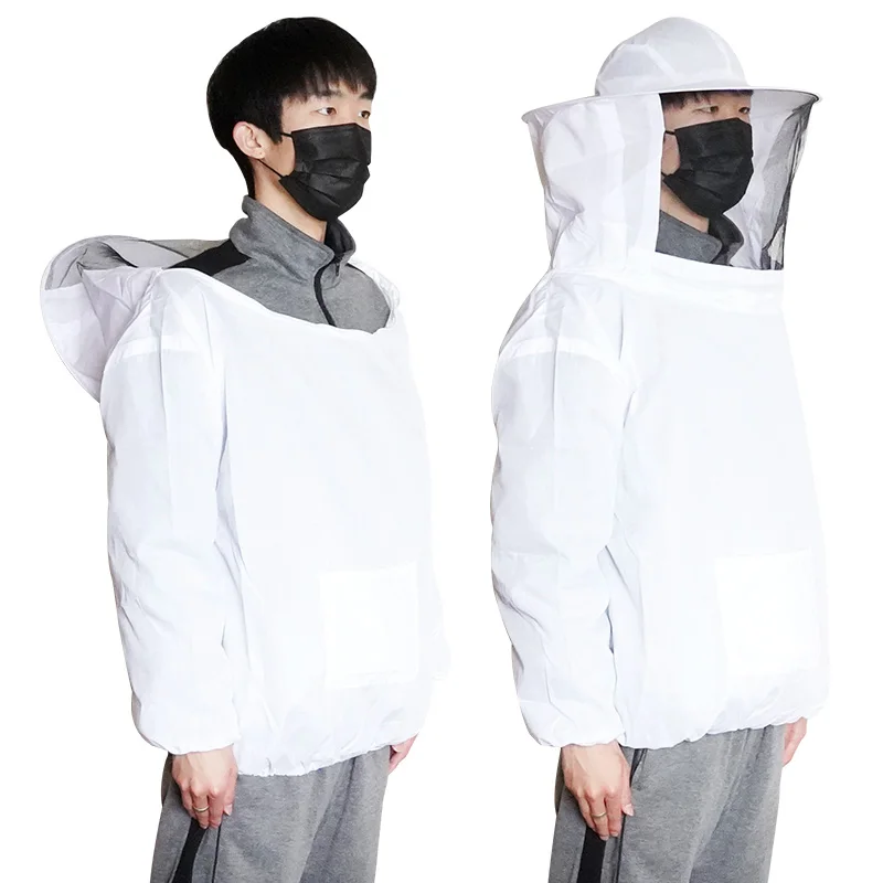 Beekeeping Protective Clothing Anti Bee Suit Beekeeping Hooded Clothes with Hat Long Sleeves Professional Beekeeper Breathable