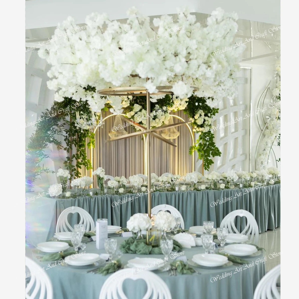 4pcs)Newest Design 4ft Tall Round Metal Flower Display Stand Gold Wedding Centerpiece Circle Flower Stand