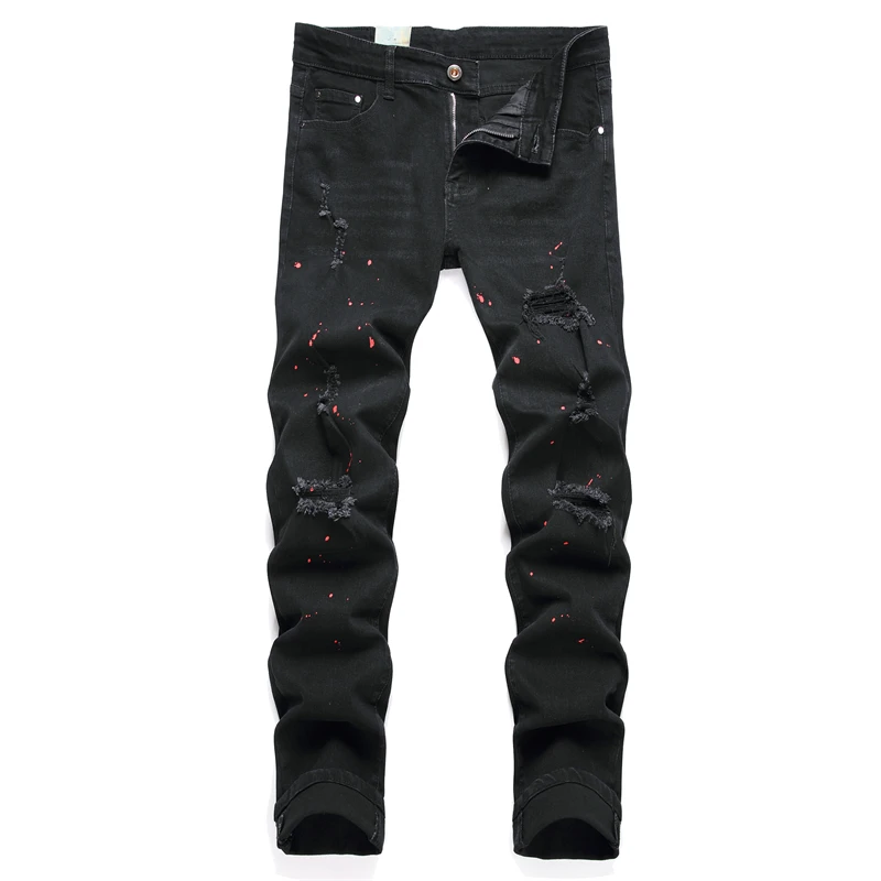 New Colorful Jeans Men Denim Pant Patch Jeans Slim Fit personality Fashion Designer Fashion Show Denim Men