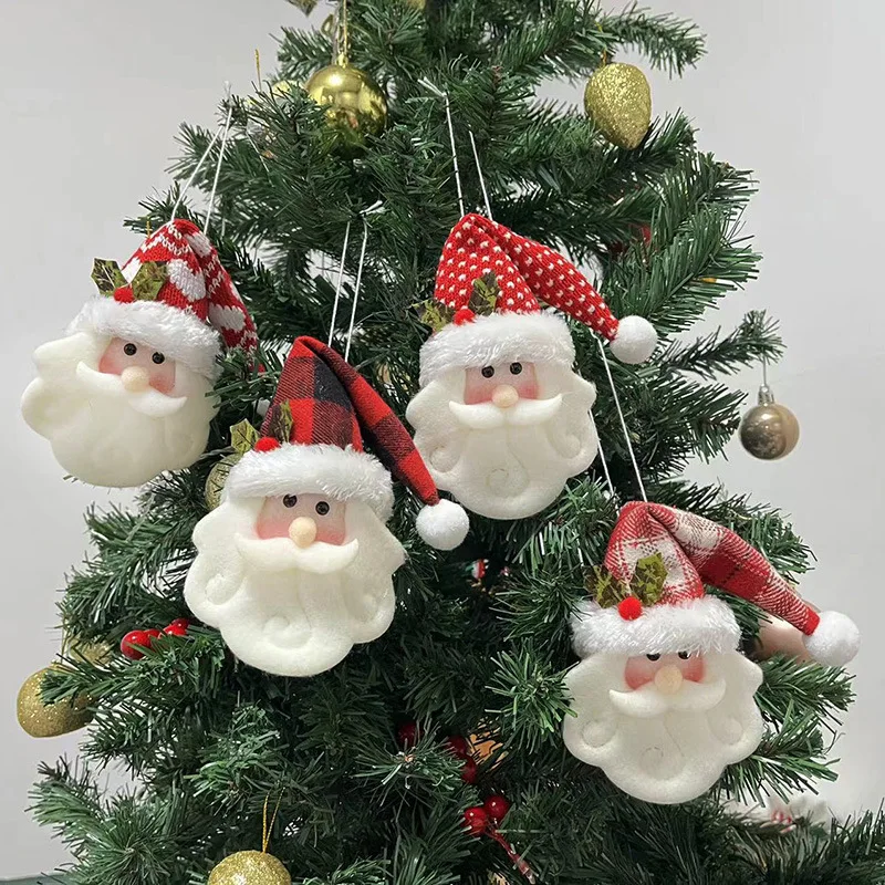 1-10PCS Christmas Tree Hanging Ornaments Decorations Santa Claus Ornaments for Christmas Tree Wall Door Holiday Party Decor