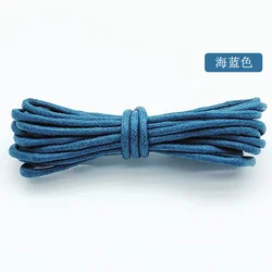 Durable Waterproof Waxed Cotton Round Shoelaces - 60cm (9 Sea Blue)