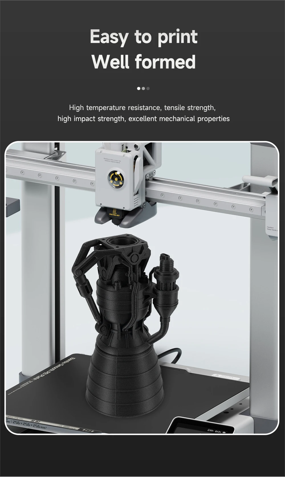 NEUES KINGROON PLA PETG Kohlefaser-3D-Druckerfilament 1,75 mm 1 kg (2,2 lbs) PETG-CF PLA-CF Hochfestes 3D-Druckermaterial – Detail 13