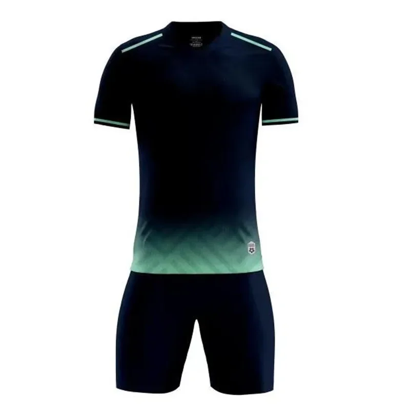 Boys Girls Summer Football Training Uniforms Set Short Sleeve Soccer Jersey