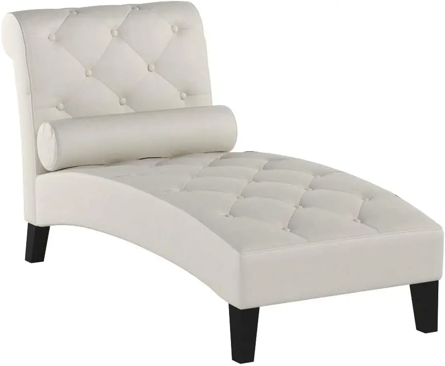 

Modern Chaise Lounge Chair Indoor, Leisure Lounge Sofa Upholstered Couch, Button Tufted Back Seat with Matching Accent Pillow
