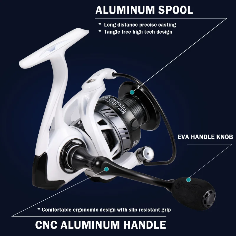 Sougayilang Spinning Fishing Reels 11+1BB 5.2:1 High Speed Ratio 3