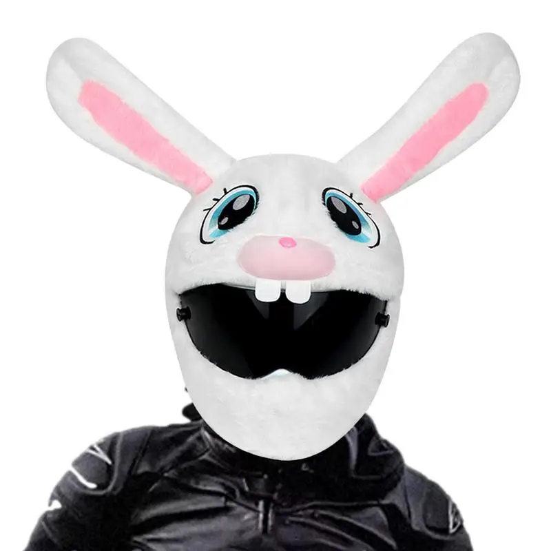

Cute Headgear Cover Plush Full Face Motorcycle Protective Cover Lovely Animal Emoticon Full Face For Men And Women Funny Rides