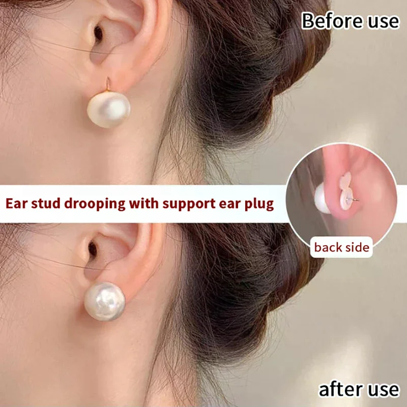 10Pcs Silicone Ear Back Stoppers - Supportive Earring Lifters For Heavy Earrings Ear Plug Caps Jewelry Making Accessories