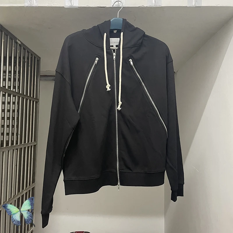 Real Photos MM6 Margiela Jacket High Street Men Women Clothes Side Zipper  Design Drawstring Hoodie MM6 Zipper Cardigan - AliExpress