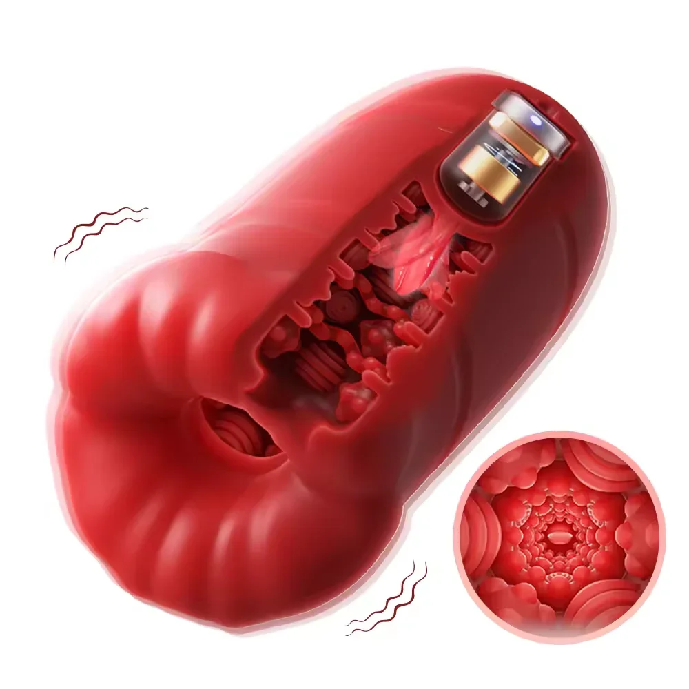 Male masturbator cup Automatic Tongue Licking Vibrator Penis Trainer Exerciser Vagina Vacuum pump Sex Toys For Adult Men