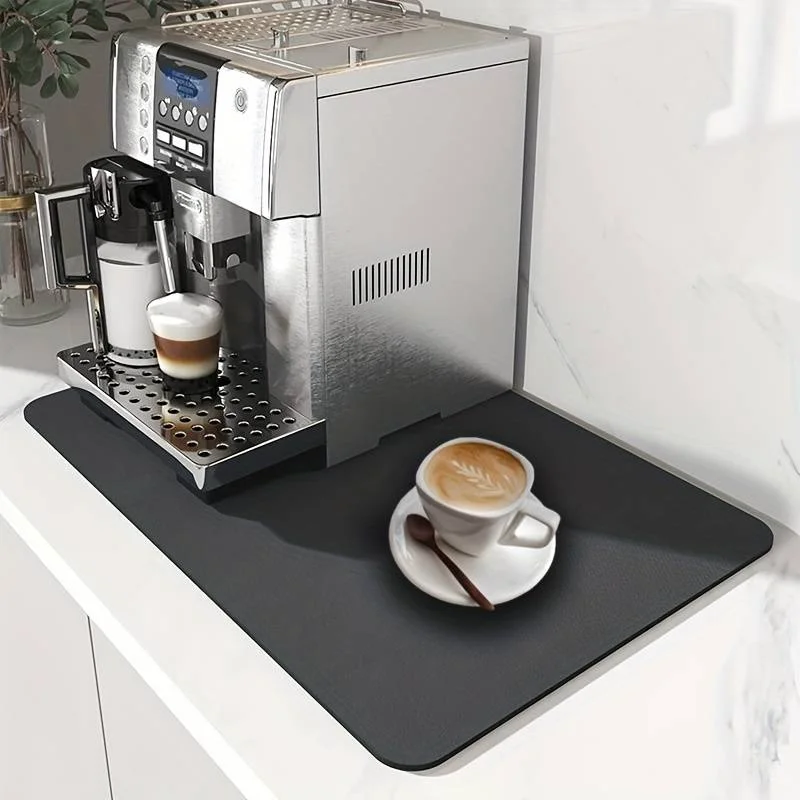 Absorbent Microfiber Coffee Bar Mat - Dish Drying Mat