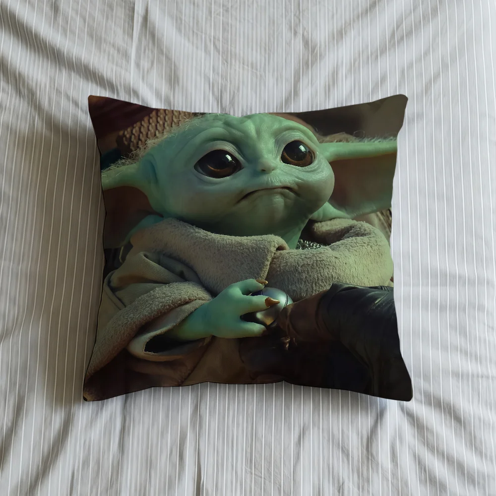 S-StarS W-WarsS Grogu Cushion Cover Square Decorative Throw Pillow Case Sofa Bed Living Room Anniversary Gifts