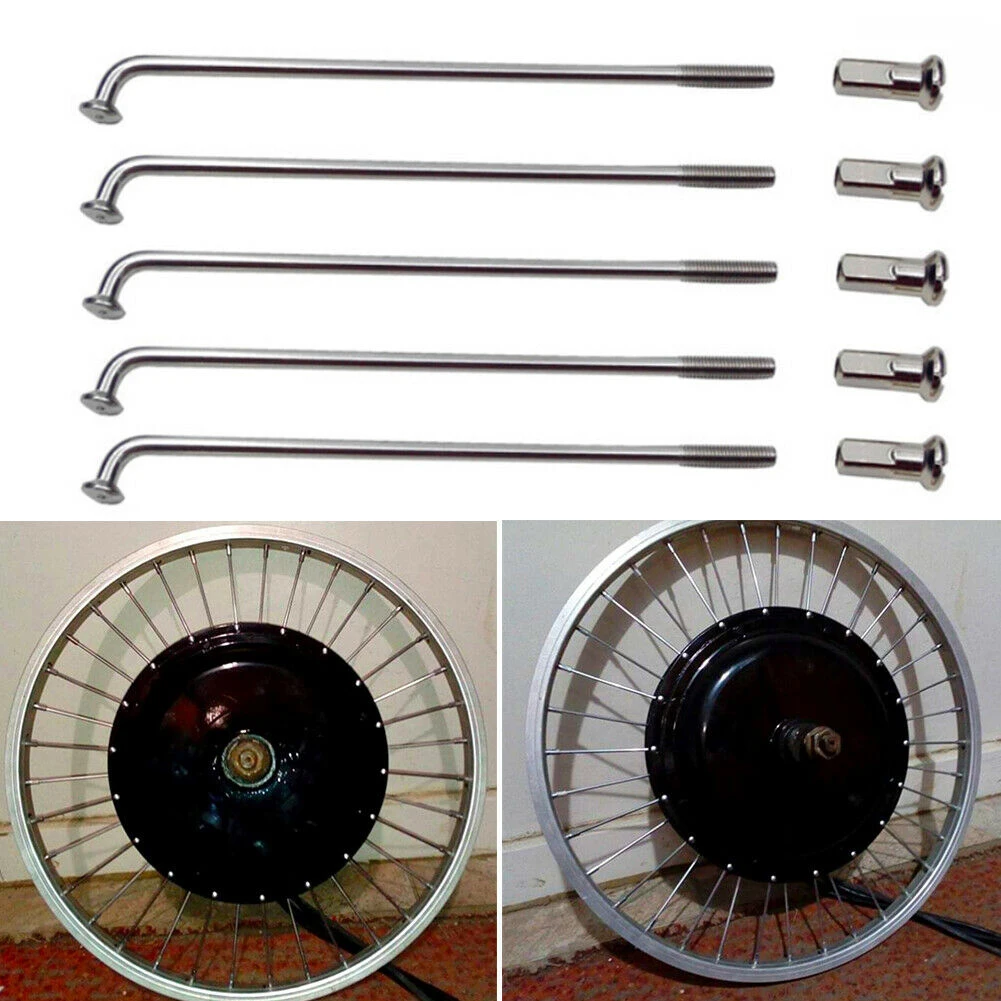 36PCS Bicycle Spokes 2.5mm 12G 12K Electric Bike Wheel Tire Steel Spokes 80-305mm Load Wire Electric Bicycles Accessories