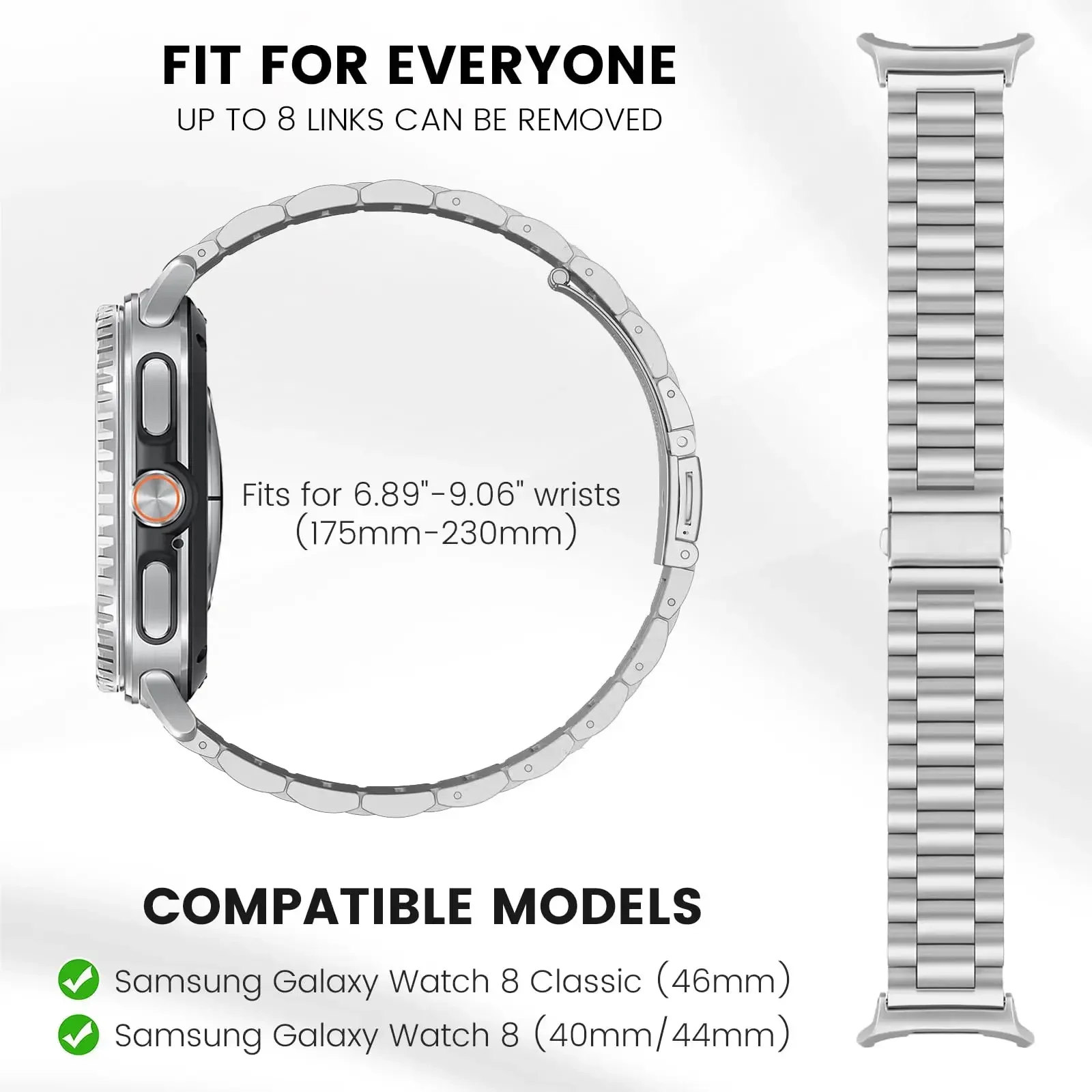 Luxury Stainless Steel Bracelet Band - Premium Metal Strap