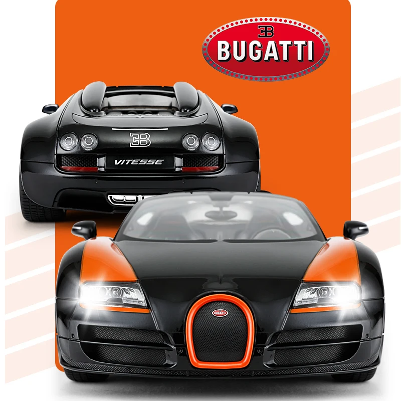 Carro Carrinho Controle Remoto Grande 45 Cm Escala 1:10 Bugatti - Wellkids  WB7750