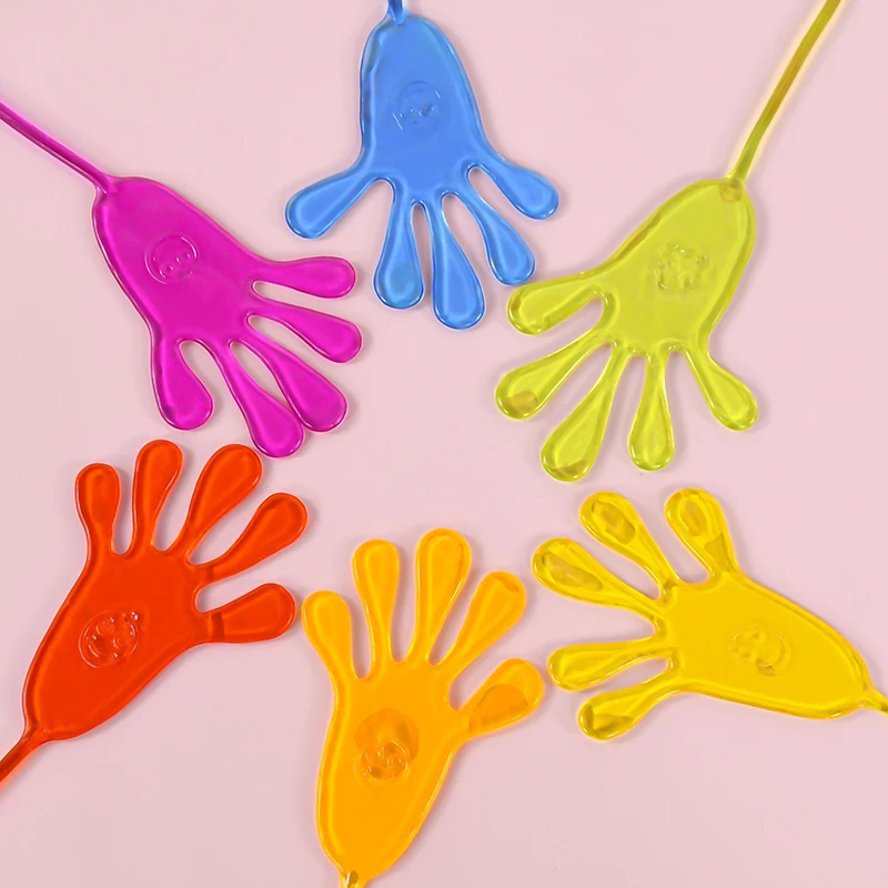 Kids Funny Sticky Hands Toy Palm Elastic Sticky Squishy Slap Palm Toy Kids Novelty Gift Party Favors Supplies 10-50 Pcs sticky hands toys