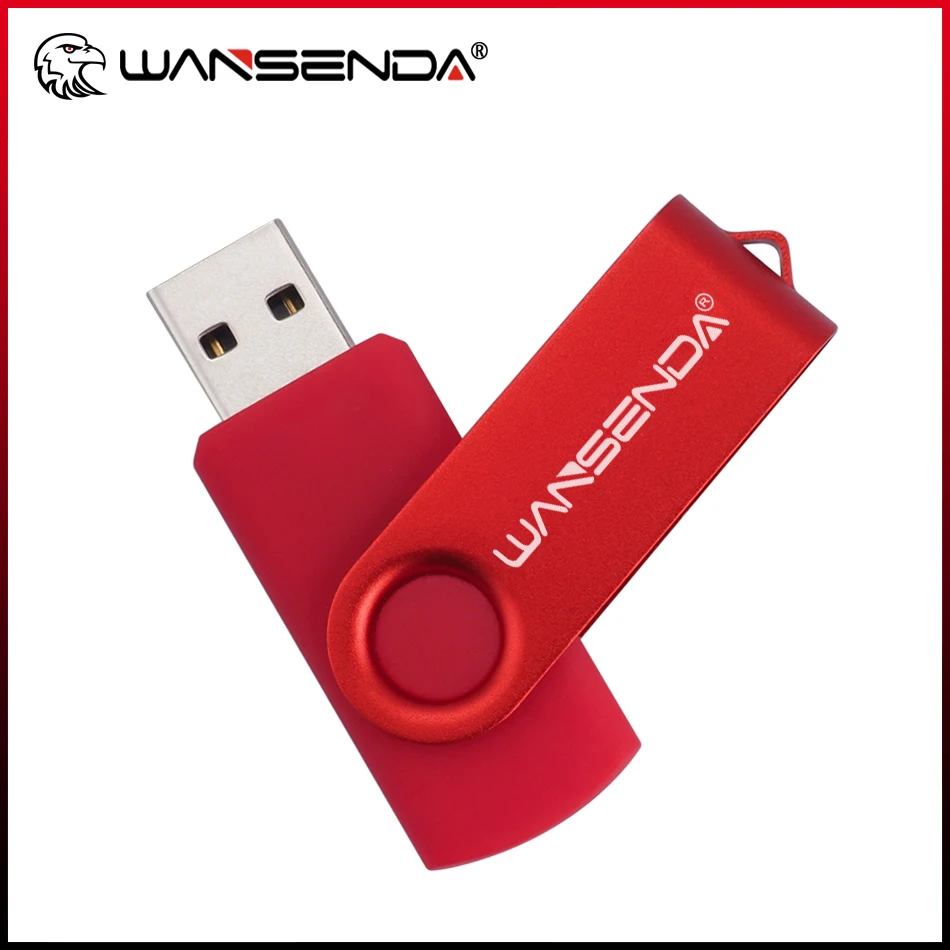 

WANSENDA Swivel USB Flash Drive Metal Pen Drive 32GB 64GB Thumbdrive 128GB 256GB Pendrive 16GB 8GB 2.0 Memory Stick