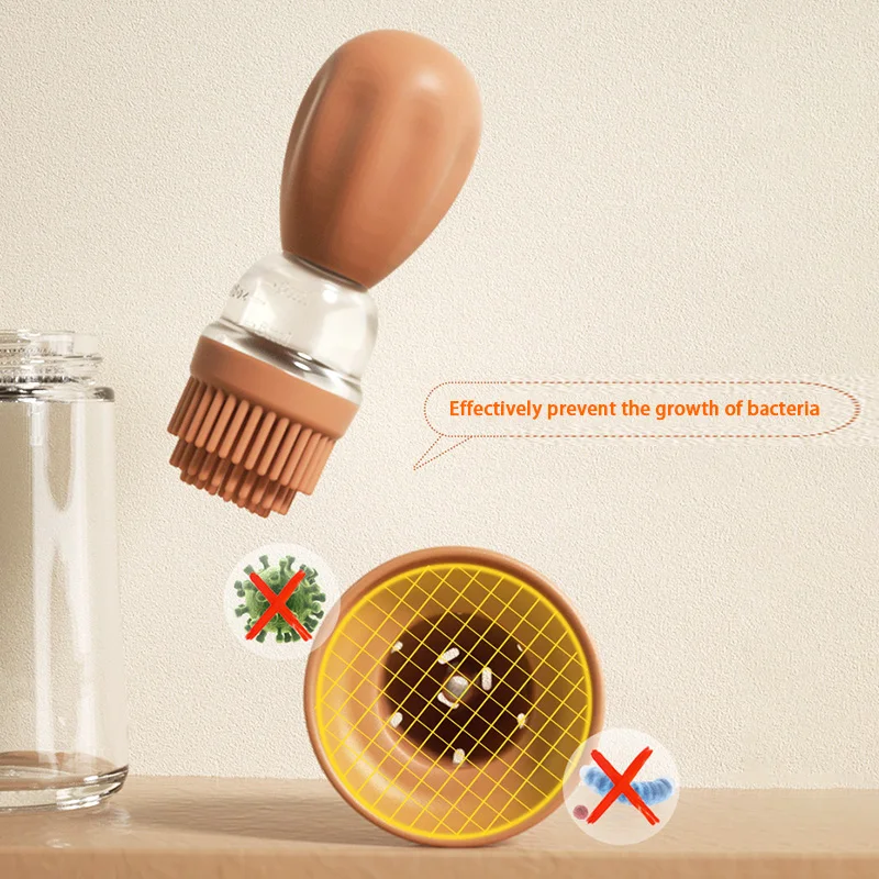 Grill Oil Brushes For Cooking Baking BBQ Baking Tool Cactus Oil Brush 180ml Portable Glass Bottle with Silicone Ration Brush