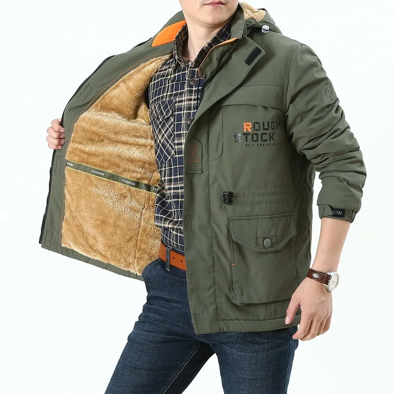 

2023 Winter Autumn New Bomber Fleece Jacket Men Fashion Brand Slim Windbreaker Jacket Coat Men Tactics Military Casual Jacket