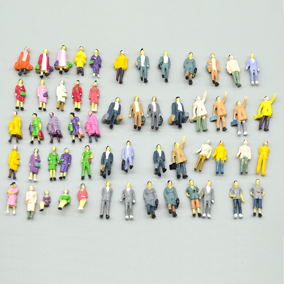 24pcs HO Scale Model Train Railway street People Miniature Model figures Passenger For Architectural Building Landscape railway 5