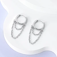925 Silver Hoop Earrings  For Woman Pendientes Zircon Heart Shape Star Eardrop Original Earring Fashion Jewelry - Image 2
