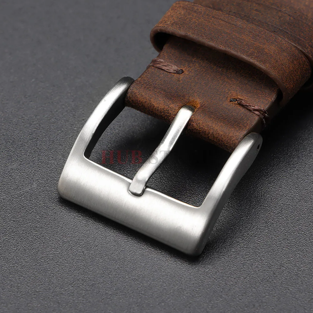 Vintage Retro Calfskin Leather Watch Band with Quick Release Strap