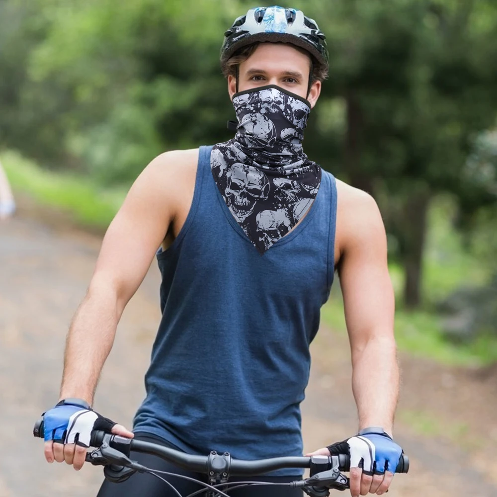 Skull Half Face Mask Sports Tube Scarf Hiking Cycling Bandana Neck Gaiter Men Women Summer bandana scarf hiking scarves hiking scarf hunting scarf