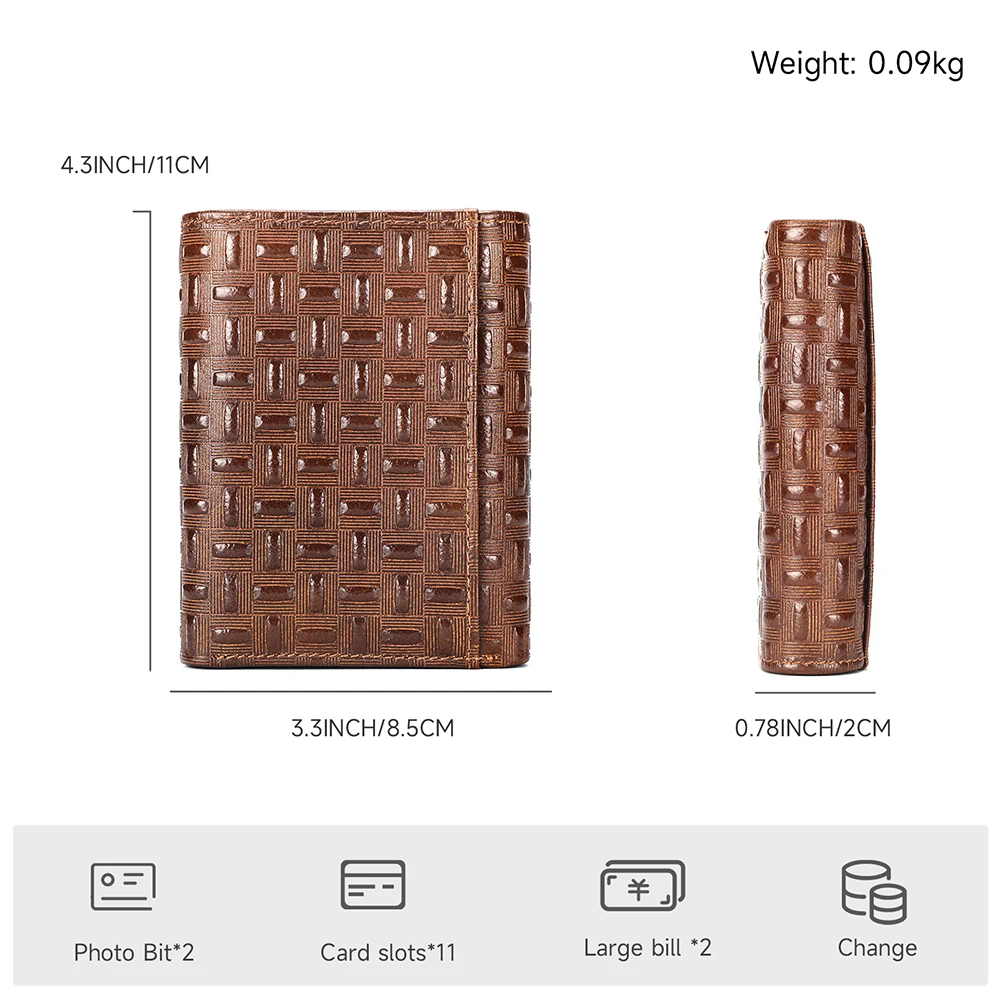 WESTAL Portafoglio in pelle di vacchetta Borsa per carte antifurto in pelle retrò premium da uomo Portafoglio multi-carta in pelle da uomo - immagine 3