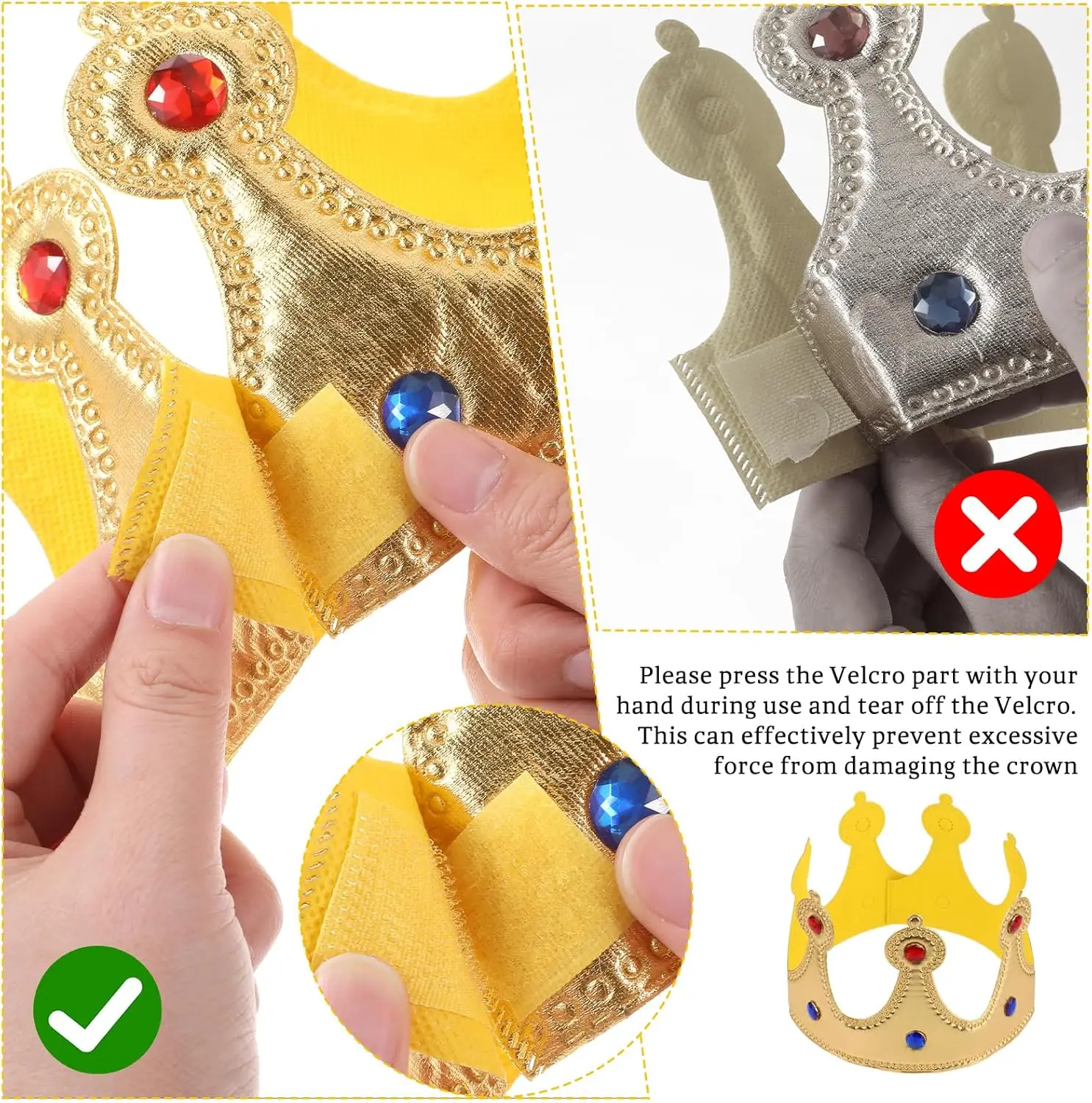Prince Golden King Crown Birthday Hat Dress-Up Set Party Accessory Supplies Headwear Photo Props