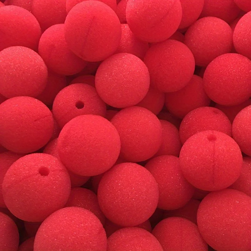 Clown Nose Prop 10PCS Clown Nose cos Stage Decoration Red Sponge Ball Cheerleader Cheering Performance Props