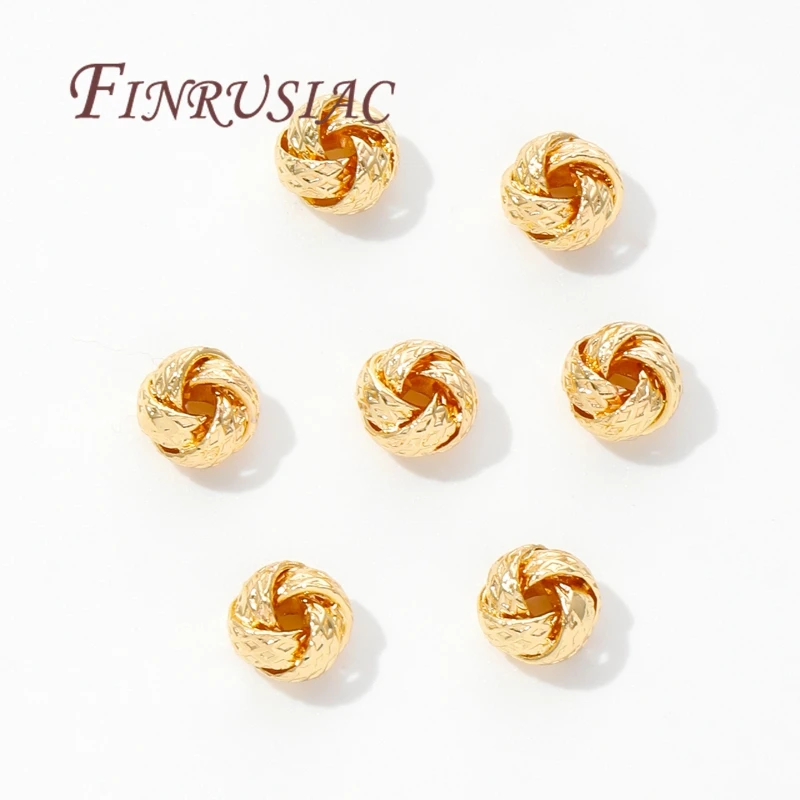 18K 리얼 골드 도금 비드 분리기, 라운드 비즈, 팔찌 액세서리, 금속 분리기 ..