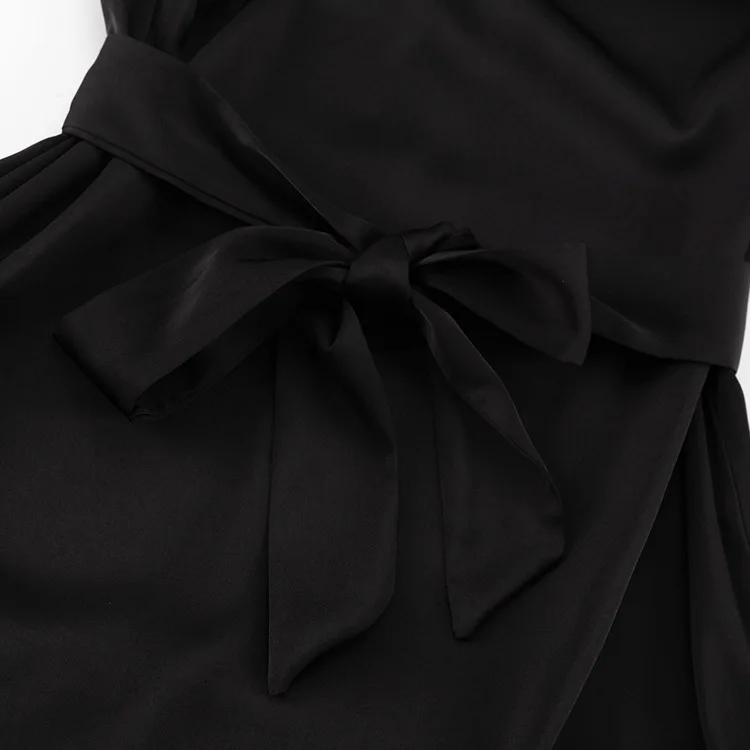 Backless Lace-Up Slim Maxi Dress Female Black Fashion Autumn 2025 Bandage Long Sleeve Solid Elegant Patchwork Long Dress