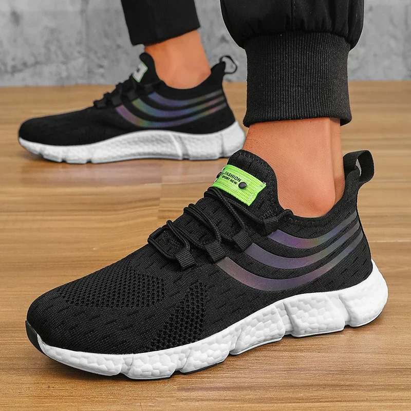 Mens Breathable Platform Sneakers - Comfortable Summer Running  Walking Shoes