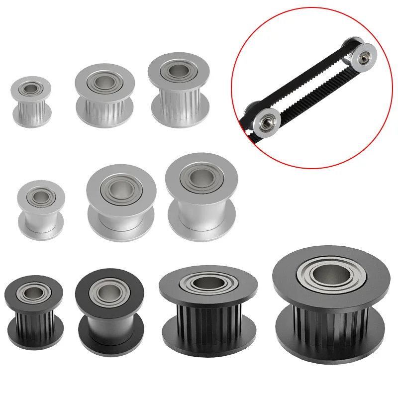 GT2 Umlenkrolle, 16 Zähne, 20 Zähne, mit 3 mm oder 5 mm Bohrung, mit Lagern für 3D-Druckerteile, Zahnriemen 6 mm, 10 mm