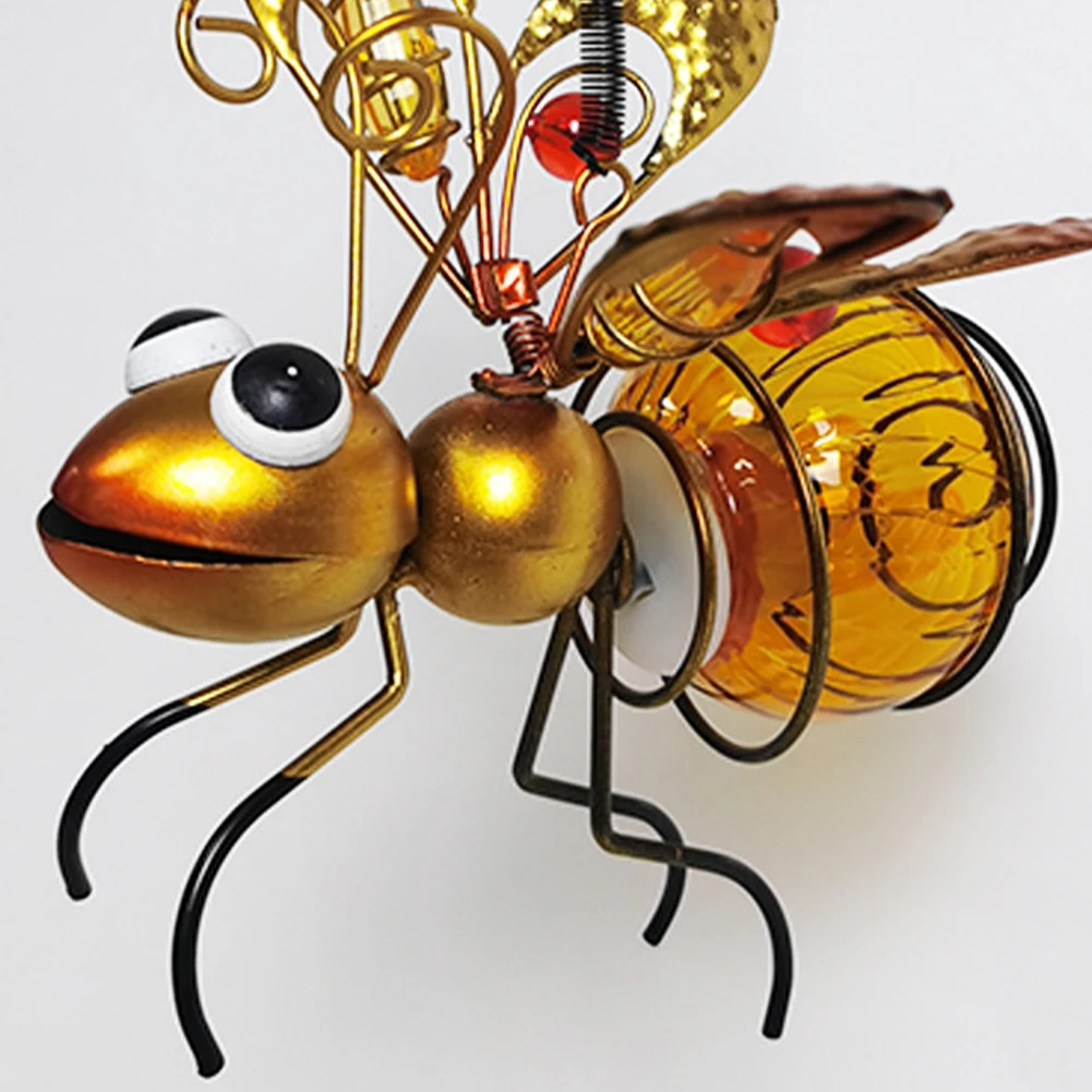 Solar Iron Insect Statue with LED Fairy Light image 10