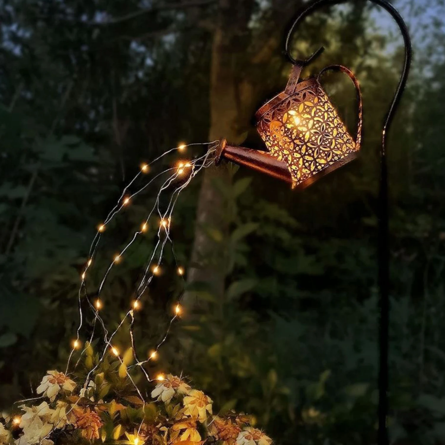 

Solar Powered Watering Can Sprinkles Fairy Waterproof Shower LED Light Lantern For Outdoor Garden Lighting Courtyard Decorations