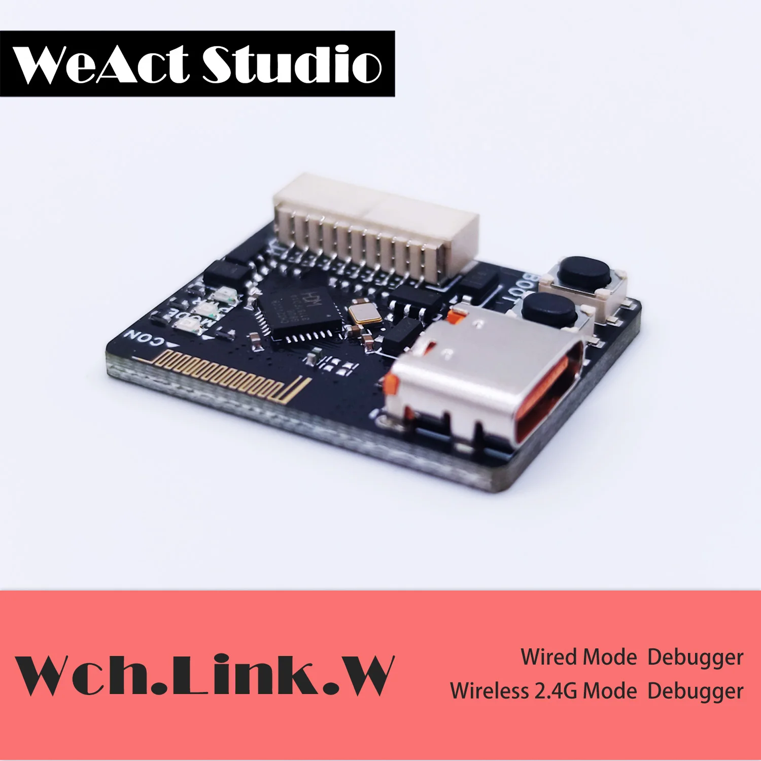 Wch Linkw Depurador de Emulação com Fio ou sem Fio 2.4g Modo Duplo Risc-v Arquitetura Mcu Swd Interface Jtag Downloader Chip Arm