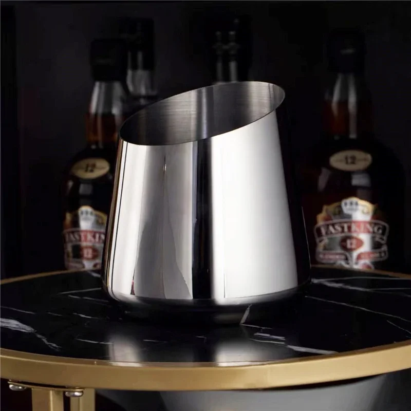 European Luxury Champagne Bucket Bar club ktv ice buckets Household beer ice bucket Small stainless steel buckets cooler