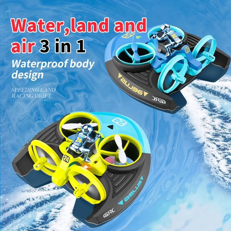 RC Mini Drone Helikopter 3 u 1 Transformabilni Hoverkraft - Plava