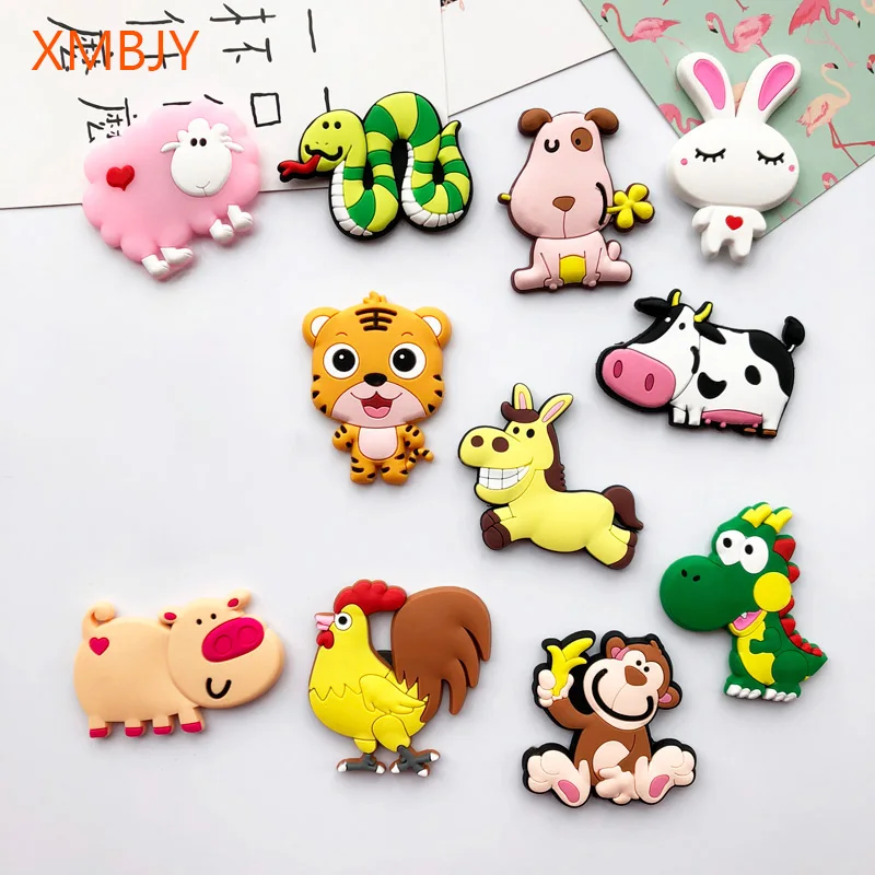 

Cartoon PVC Fridge Magnets Twelve Chinese Zodiac Magnetic Toys Toddler Refrigerator Magnets Decor Magnetic Stickers Dropshipping