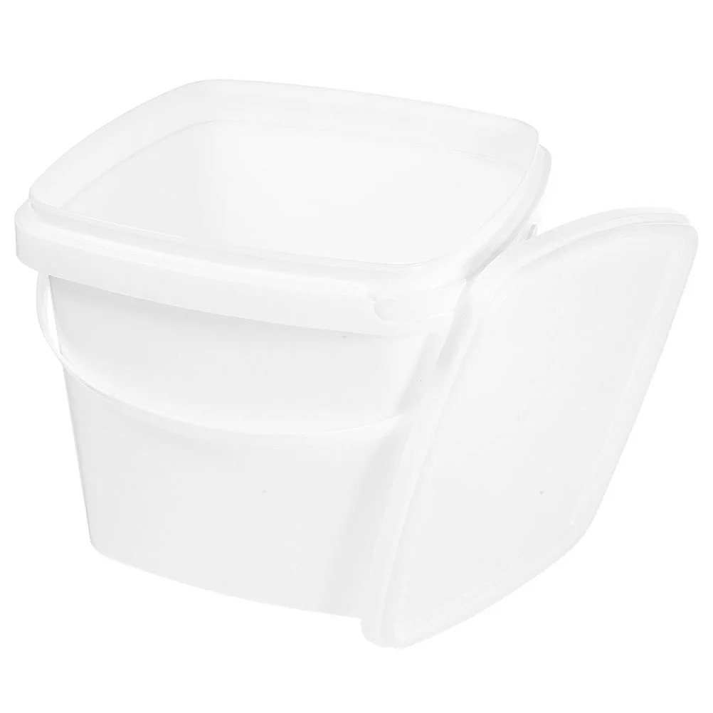 

Clear Paint Water Storage Bucket Small Water Multi-functional with Handle Plastic Portable Multipurpose Lid