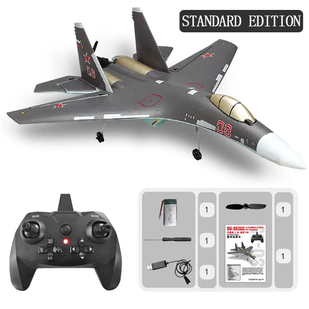 SU-35 2.4G Remote Control Glider Six Axis Gyro Fixed Wing 6D Inverted Flight LED Night Flight Model Aircraft Toy remote helicopter RC Helicopters