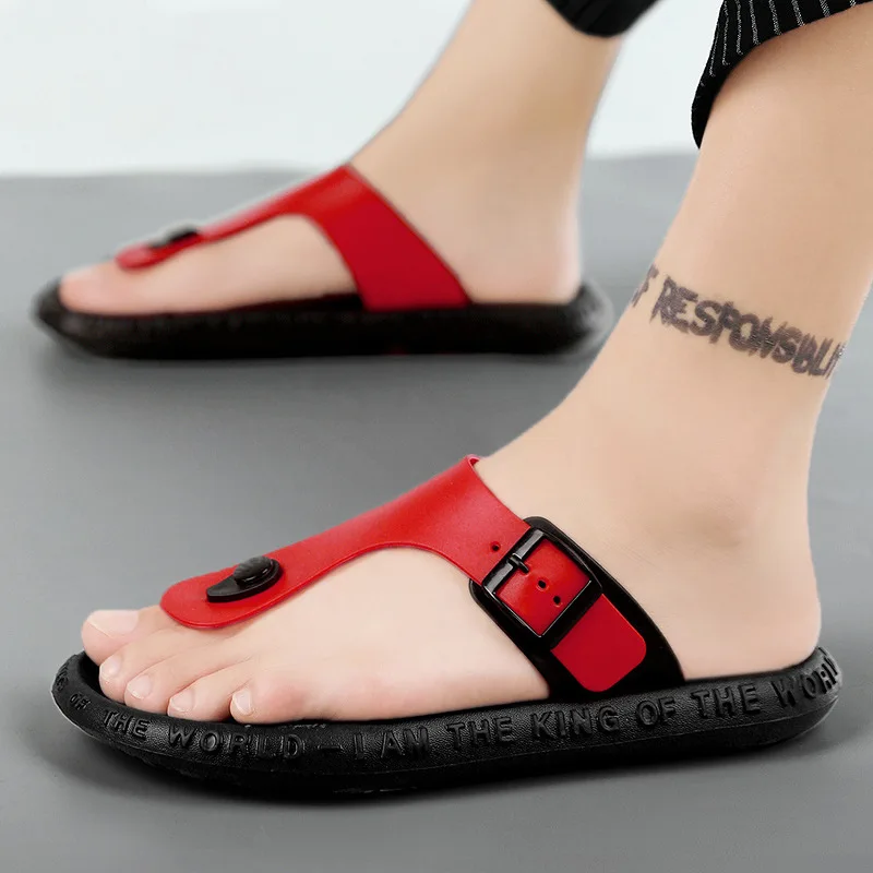 New Fashion Flip-flops Men's Non-slip Clip Light Outdoor Casual Beach Slippers Korean Version Trend Outside Wear mens shoes