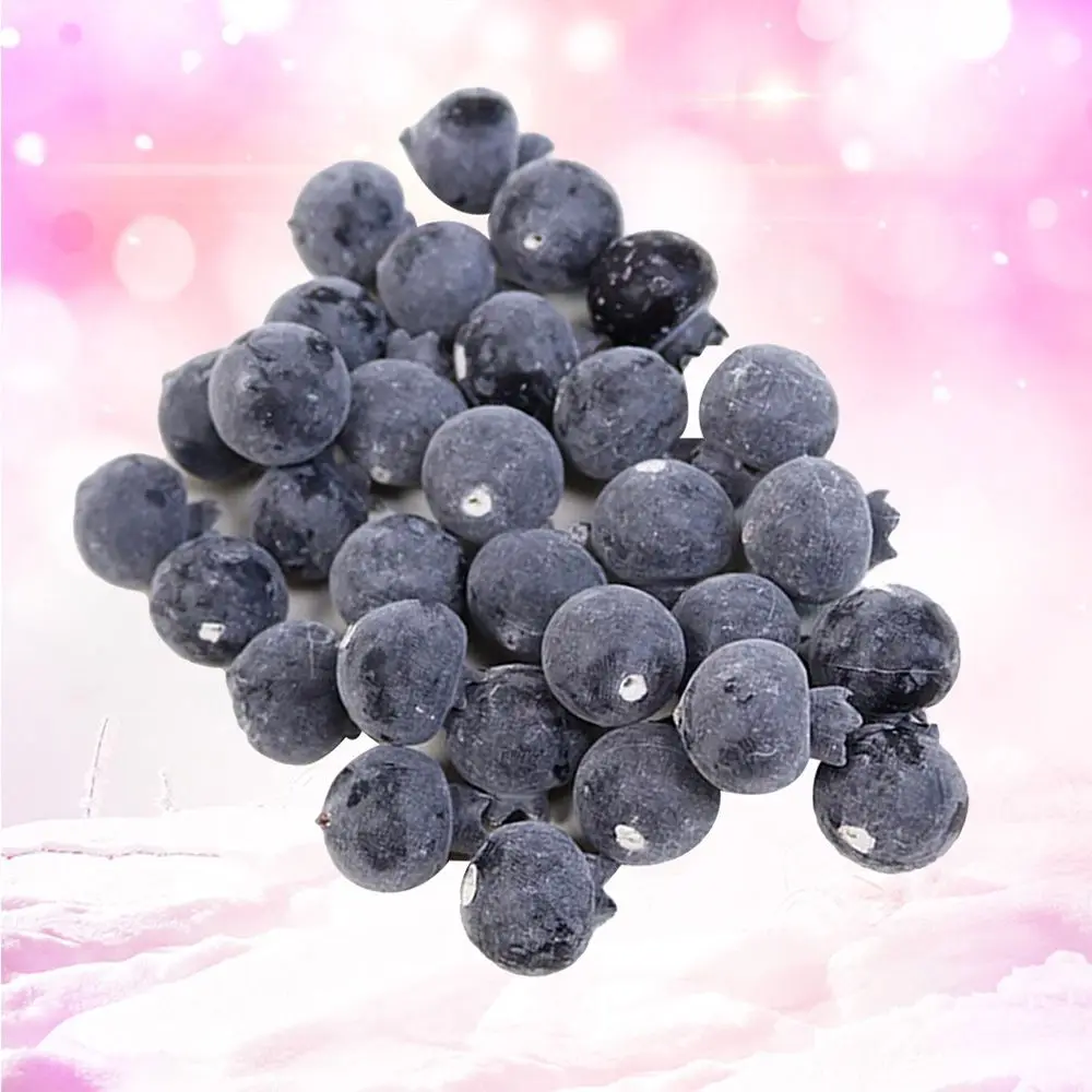 20PCS High Simulation Fruit Plastic Fake Blueberry Photo Props Home Artificial Food Shop Model Decor