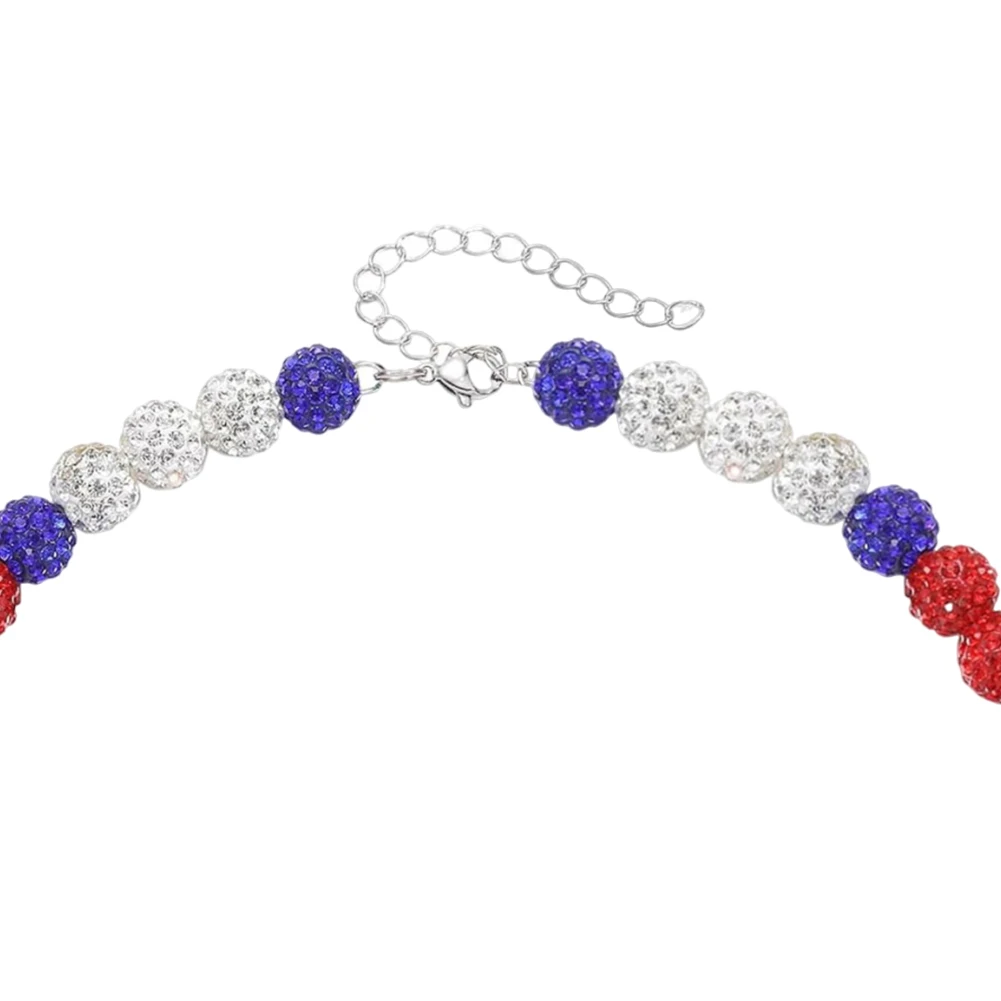18inch Baseball Necklace Glitter Rhinestone Clay Beaded Necklace Baseball Beaded Necklace for Men Women Gift for Baseball Lovers 6