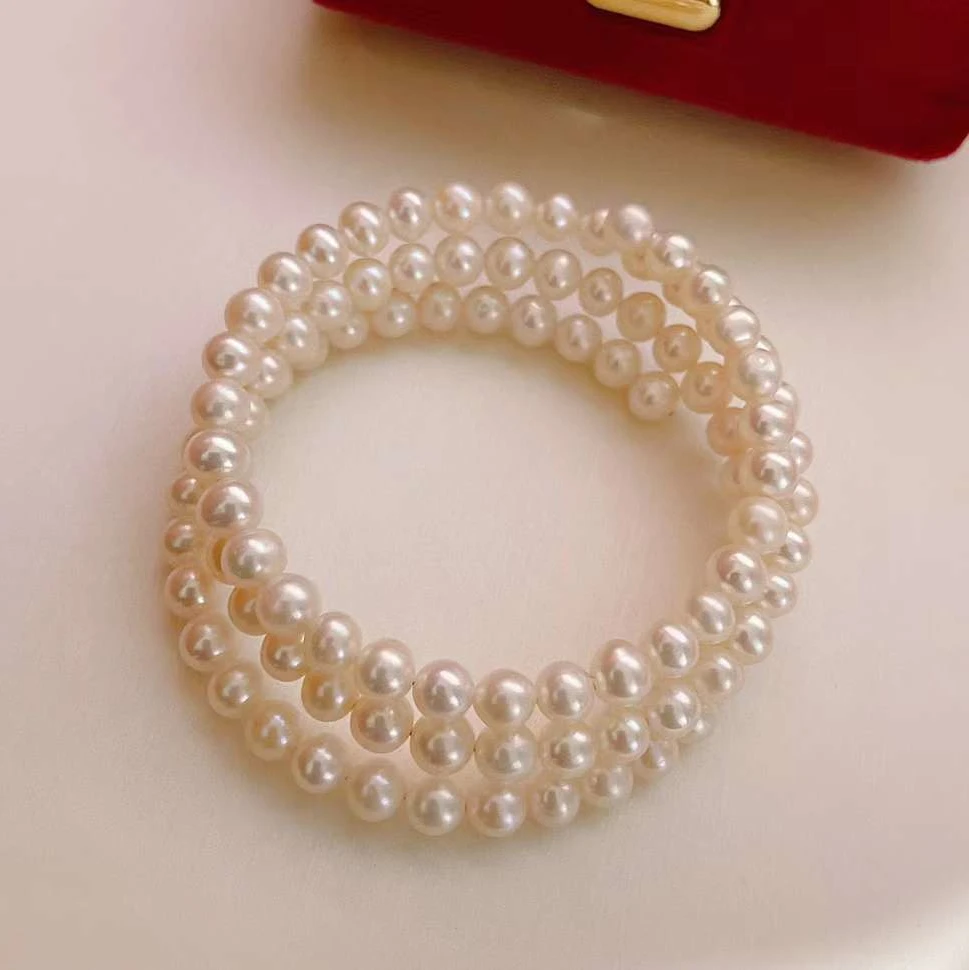 

Explosive recommended multi-circle bracelet, high quality 5-6mm freshwater pearl bracelet, ladies fashion exquisite bracelet