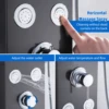 LED Shower Panel Tower System 5-Function Shower Panel Waterfall Tub Spout Horizontal Massage 304 Stainless Steel Panel 4