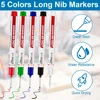 2-90Pcs 20mm Woodworking Long Head Markers Pen Waterproof Deep Hole Marker Pens Metal Carpenter White/Red/Black/Blue/Green Ink 3